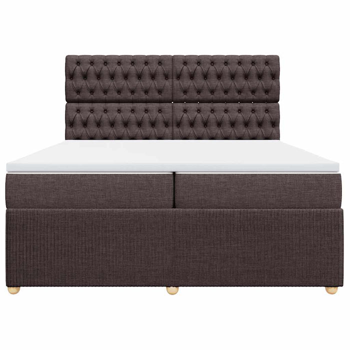Pat box spring cu saltea, maro închis, 200x200 cm, textil - WALTI WALTI