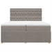 Pat box spring cu saltea, gri taupe, 200x200 cm, textil - WALTI WALTI