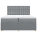 Pat box spring cu saltea, gri deschis, 200x200 cm, textil - WALTI WALTI