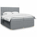 Pat box spring cu saltea, gri deschis, 200x200 cm, textil - WALTI WALTI
