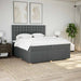 Pat box spring cu saltea, gri închis, 200x200 cm, textil - WALTI WALTI