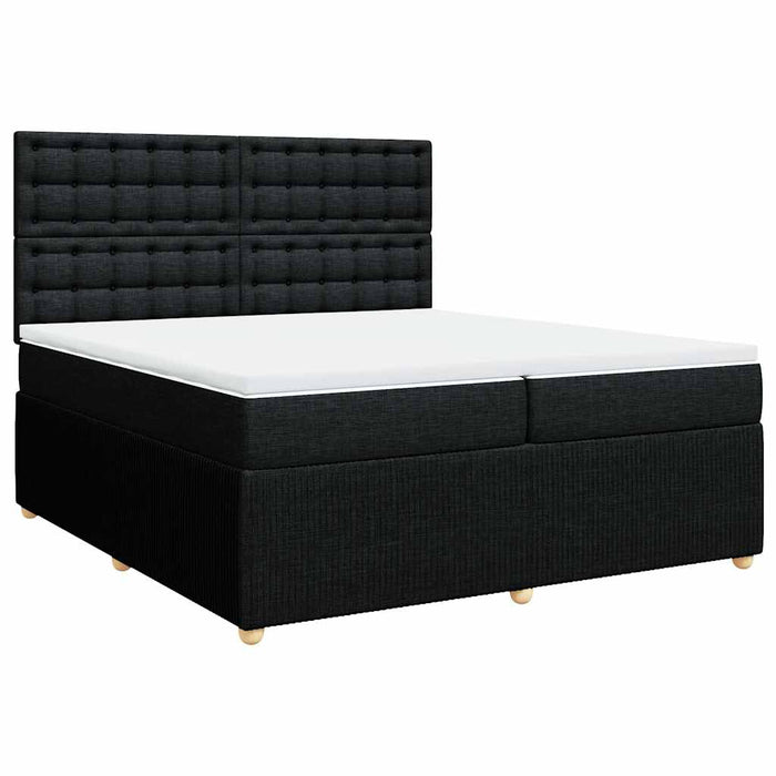 Pat box spring cu saltea, negru, 200x200 cm, textil - WALTI WALTI