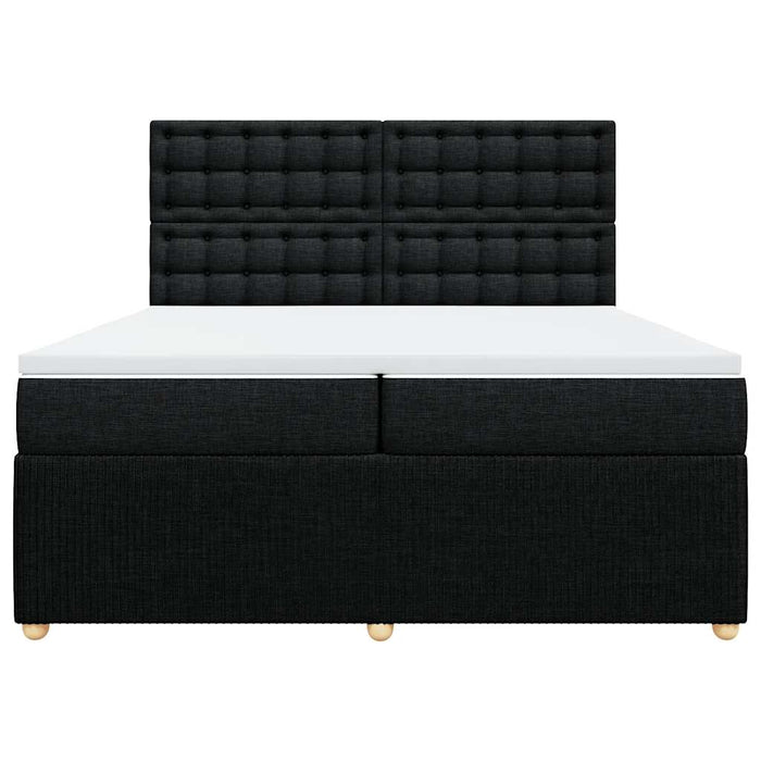 Pat box spring cu saltea, negru, 200x200 cm, textil - WALTI WALTI