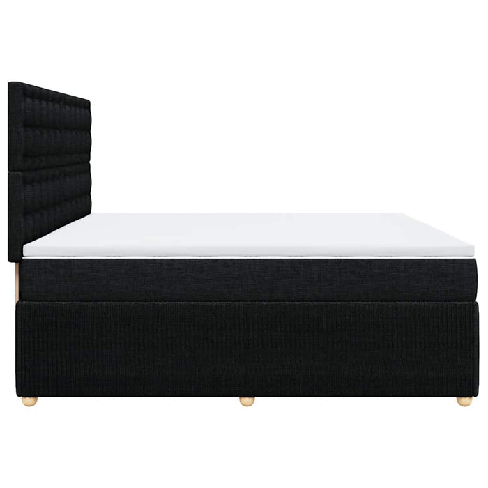 Pat box spring cu saltea, negru, 200x200 cm, textil - WALTI WALTI