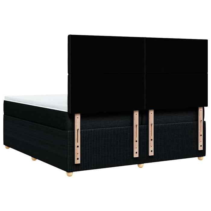 Pat box spring cu saltea, negru, 200x200 cm, textil - WALTI WALTI