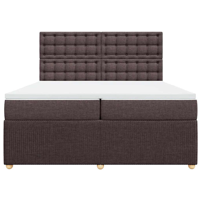 Pat box spring cu saltea, maro închis, 200x200 cm, textil - WALTI WALTI