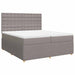Pat box spring cu saltea, gri taupe, 200x200 cm, textil - WALTI WALTI