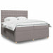 Pat box spring cu saltea, gri taupe, 200x200 cm, textil - WALTI WALTI