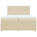 Pat box spring cu saltea, crem, 200x200 cm, textil - WALTI WALTI