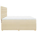 Pat box spring cu saltea, crem, 200x200 cm, textil - WALTI WALTI