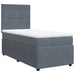 Pat box spring cu saltea, gri închis, 80x200 cm, catifea - WALTI WALTI