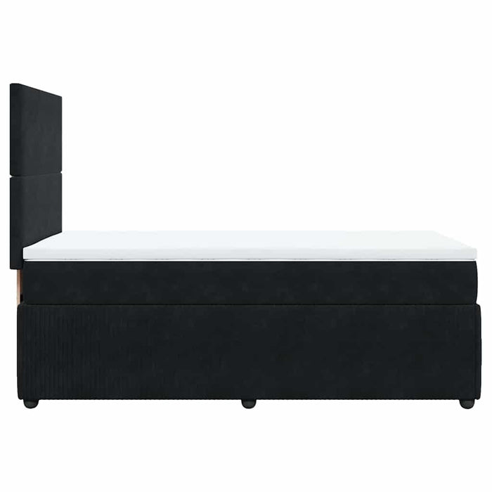 Pat box spring cu saltea, negru, 80x200 cm, catifea - WALTI WALTI