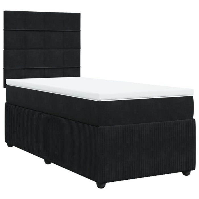 Pat box spring cu saltea, negru, 80x200 cm, catifea - WALTI WALTI