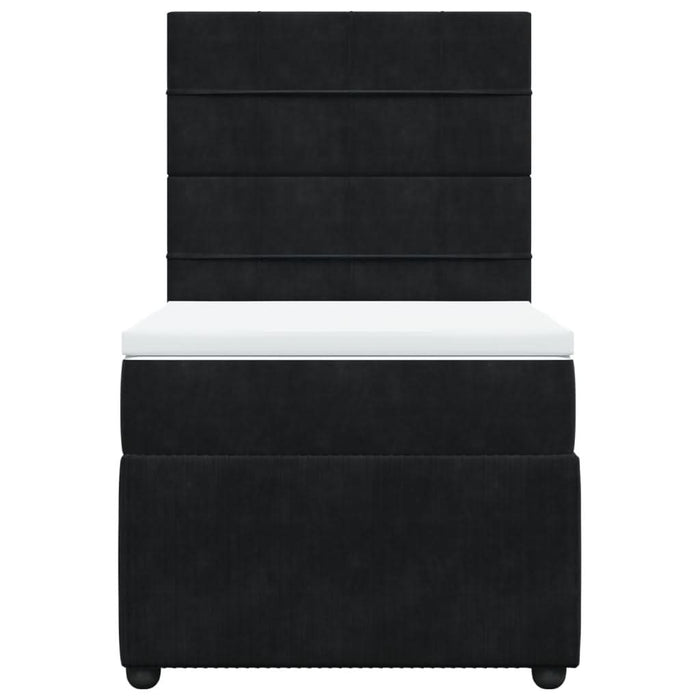 Pat box spring cu saltea, negru, 80x200 cm, catifea - WALTI WALTI