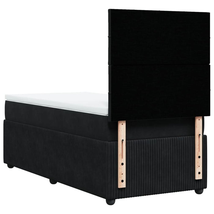 Pat box spring cu saltea, negru, 80x200 cm, catifea - WALTI WALTI