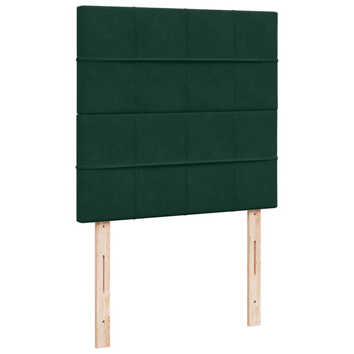 Pat continental cu saltea, verde închis, 80x200 cm, catifea WALTI