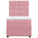 Pat box spring cu saltea, roz, 80x200 cm, catifea - WALTI WALTI