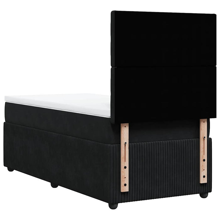 Pat box spring cu saltea, negru, 80x200 cm, catifea - WALTI WALTI