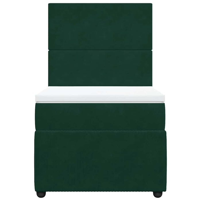 Pat box spring cu saltea, verde închis, 90x190 cm, catifea - WALTI WALTI