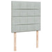 Pat box spring cu saltea, gri deschis, 90x190 cm, catifea - WALTI WALTI