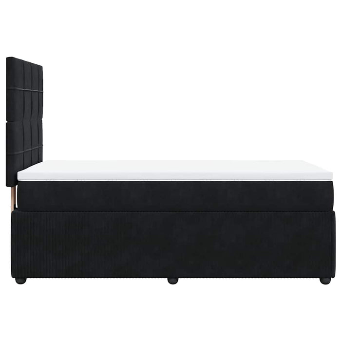 Pat box spring cu saltea, negru, 90x190 cm, catifea - WALTI WALTI