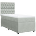 Pat box spring cu saltea, gri deschis, 90x190 cm, catifea - WALTI WALTI