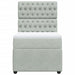 Pat box spring cu saltea, gri deschis, 90x190 cm, catifea - WALTI WALTI
