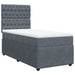 Pat box spring cu saltea, gri închis, 90x190 cm, catifea - WALTI WALTI