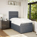 Pat box spring cu saltea, gri închis, 90x190 cm, catifea - WALTI WALTI