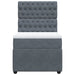 Pat box spring cu saltea, gri închis, 90x190 cm, catifea - WALTI WALTI