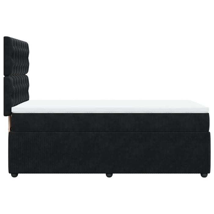 Pat box spring cu saltea, negru, 90x190 cm, catifea - WALTI WALTI