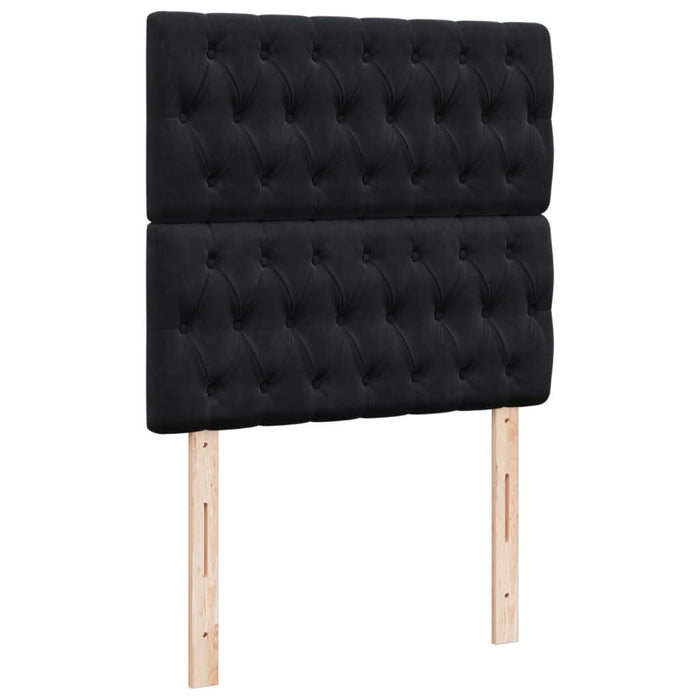 Pat box spring cu saltea, negru, 90x190 cm, catifea - WALTI WALTI