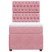 Pat box spring cu saltea, roz, 90x190 cm, catifea - WALTI WALTI