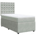 Pat box spring cu saltea, gri deschis, 90x190 cm, catifea - WALTI WALTI