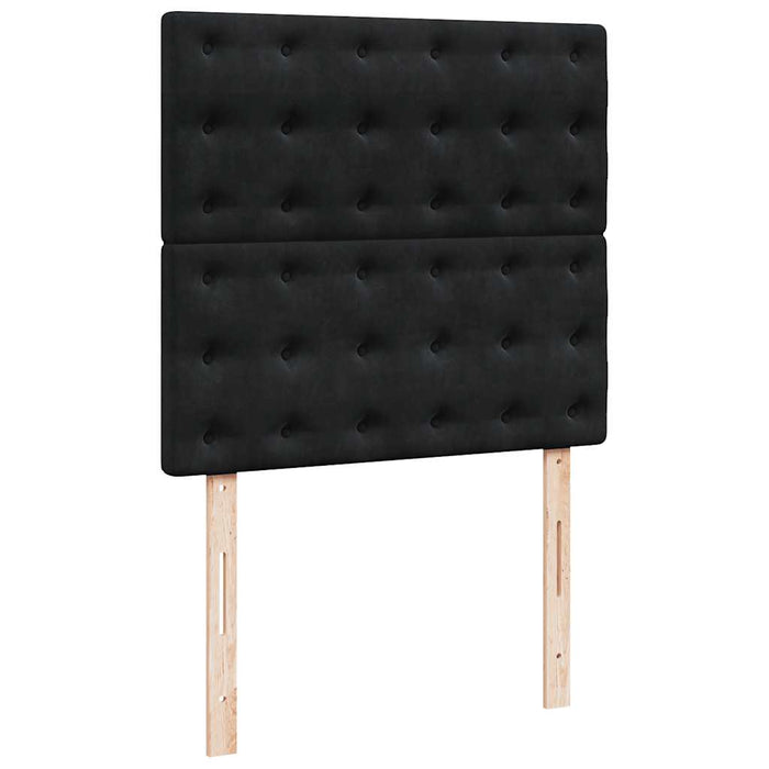 Pat box spring cu saltea, negru, 90x190 cm, catifea - WALTI WALTI