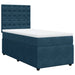 Pat box spring cu saltea, albastru închis, 90x190 cm, catifea - WALTI WALTI
