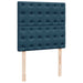 Pat box spring cu saltea, albastru închis, 90x190 cm, catifea - WALTI WALTI