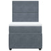 Pat box spring cu saltea, gri închis, 90x200 cm, catifea - WALTI WALTI