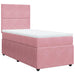 Pat box spring cu saltea, roz, 90x200 cm, catifea - WALTI WALTI