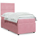 Pat box spring cu saltea, roz, 90x200 cm, catifea - WALTI WALTI