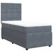 Pat box spring cu saltea, gri închis, 90x200 cm, catifea - WALTI WALTI
