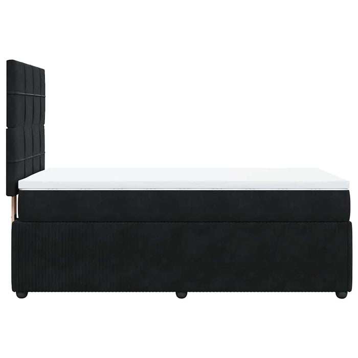 Pat box spring cu saltea, negru, 90x200 cm, catifea - WALTI WALTI