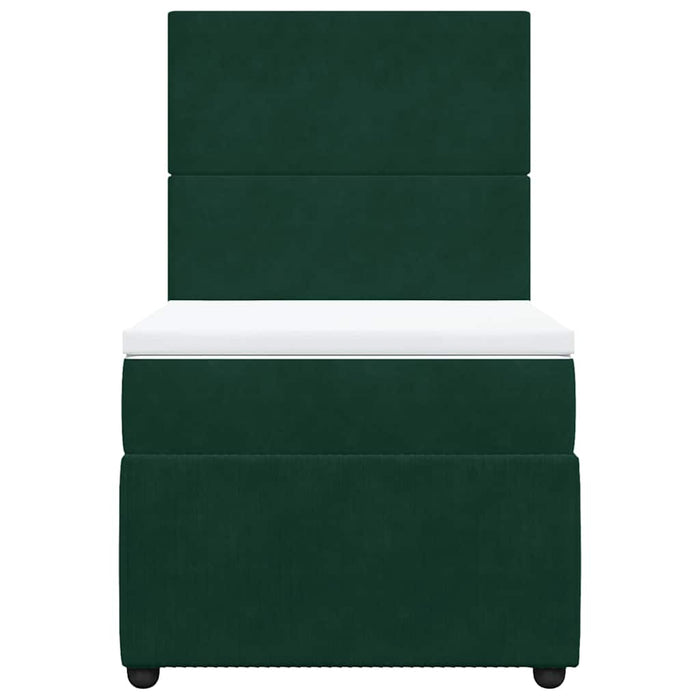 Pat box spring cu saltea, verde închis, 90x200 cm, catifea - WALTI WALTI