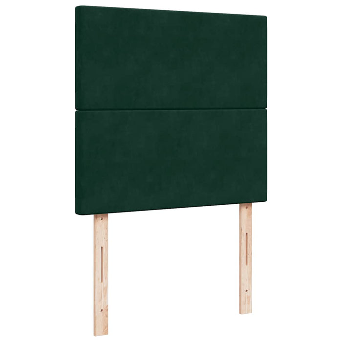 Pat box spring cu saltea, verde închis, 90x200 cm, catifea - WALTI WALTI