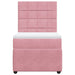 Pat box spring cu saltea, roz, 90x200 cm, catifea - WALTI WALTI