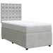 Pat box spring cu saltea, gri deschis, 90x200 cm, catifea - WALTI WALTI