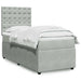 Pat box spring cu saltea, gri deschis, 90x200 cm, catifea - WALTI WALTI