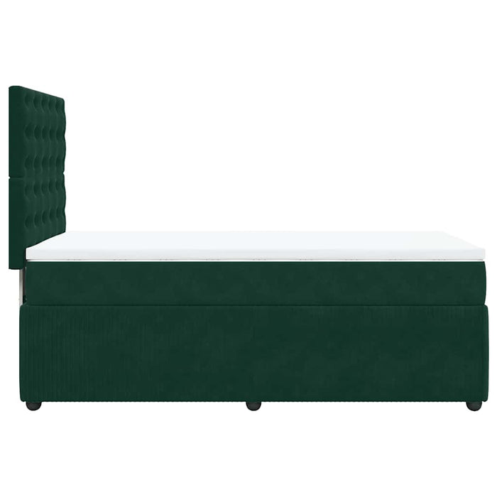 Pat box spring cu saltea, verde închis, 90x200 cm, catifea - WALTI WALTI