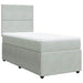 Pat box spring cu saltea, gri deschis, 100x200 cm, catifea - WALTI WALTI