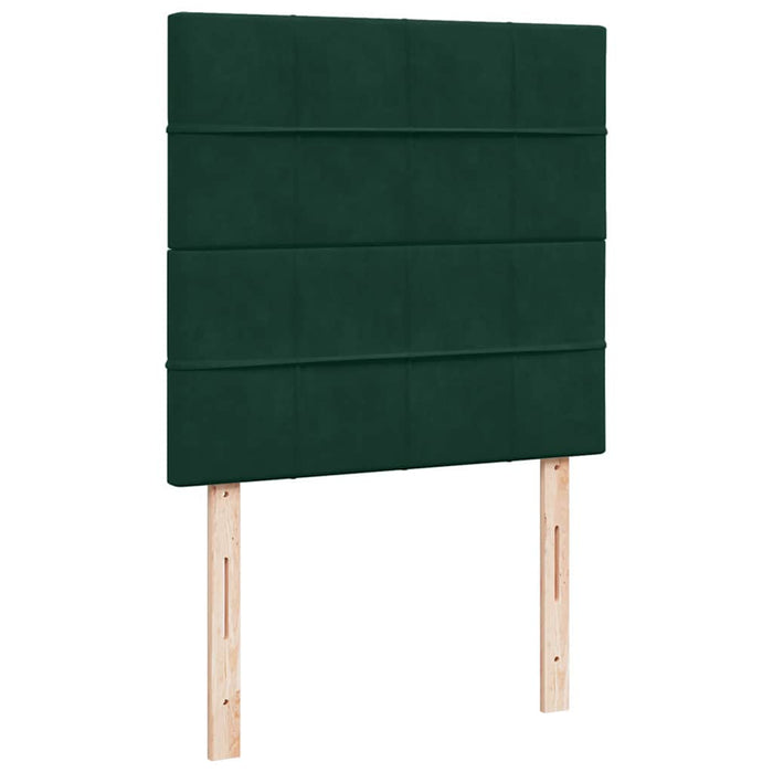 Pat box spring cu saltea, verde închis, 100x200 cm, catifea - WALTI WALTI